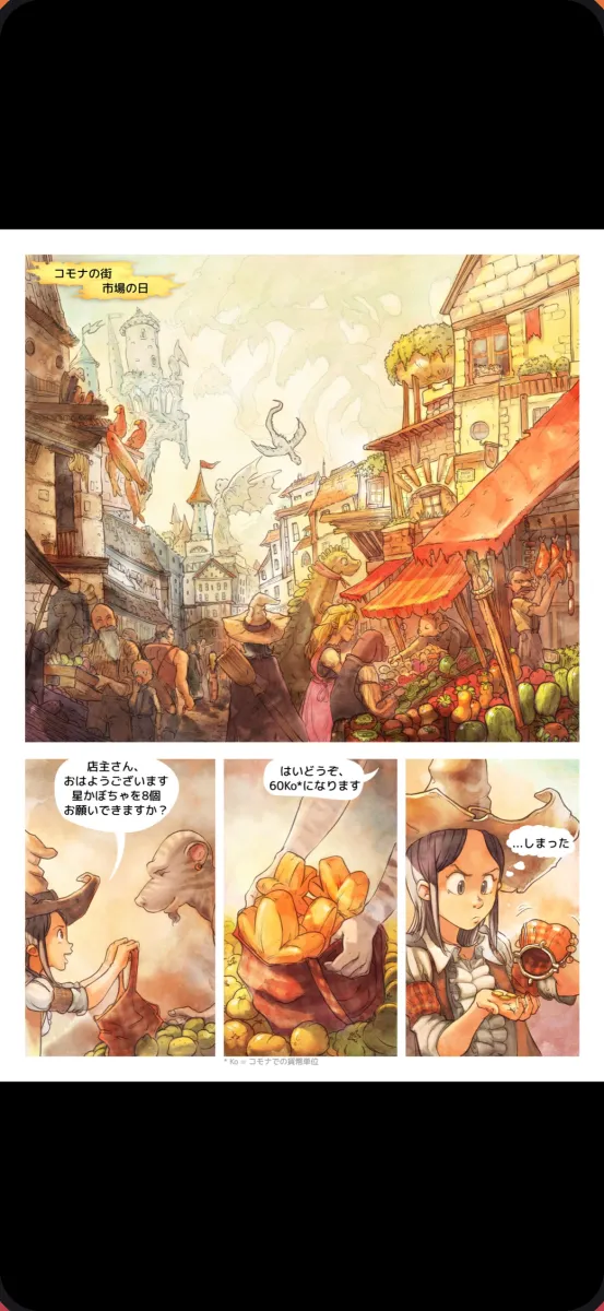 圧縮ファイルからそのまま開いたカラー漫画のページ